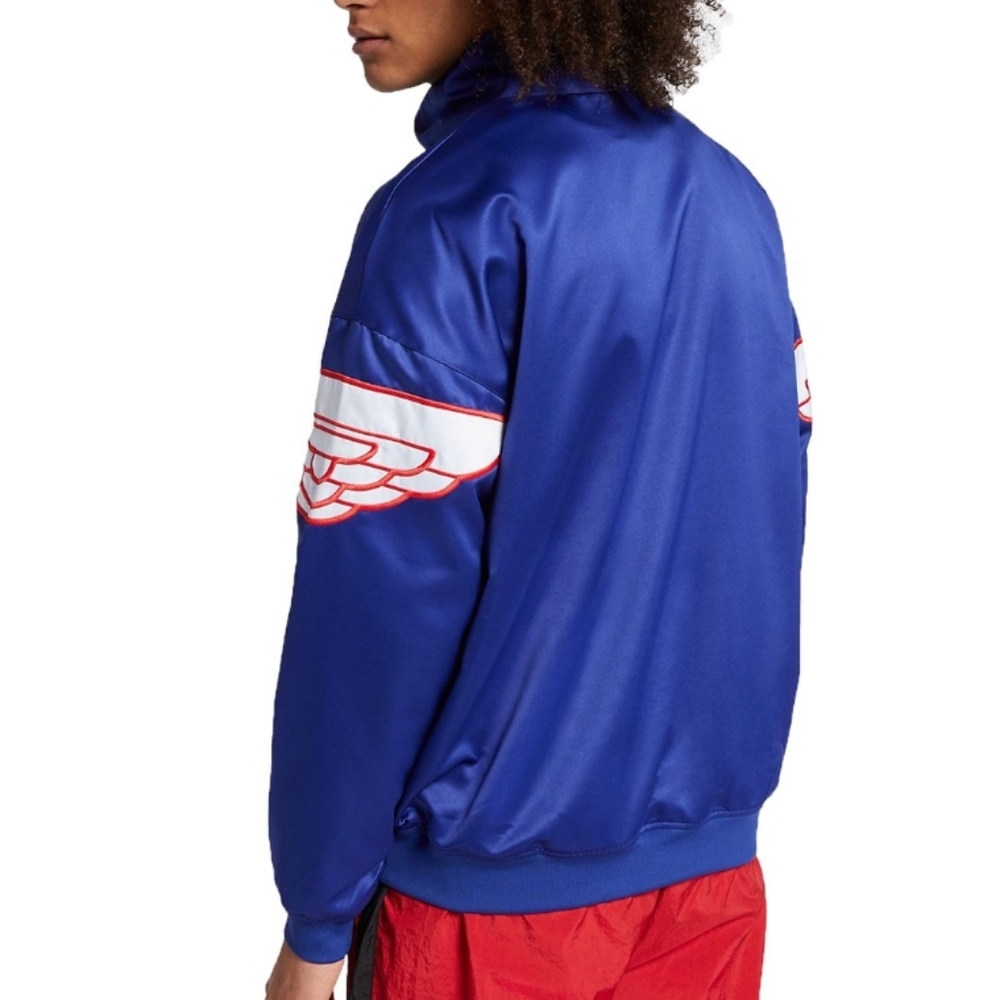 NWT Men's Jordan Wings Classic Blue Satin Standard Fit Jacket - Picture 6 of 8